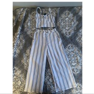 2 piece white and blue set!
